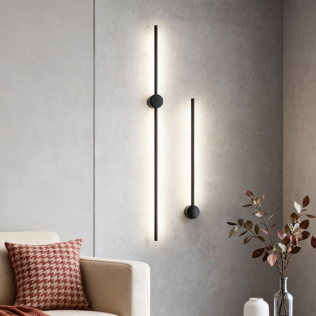 ultra thin black and gold nordic led linear wall lights