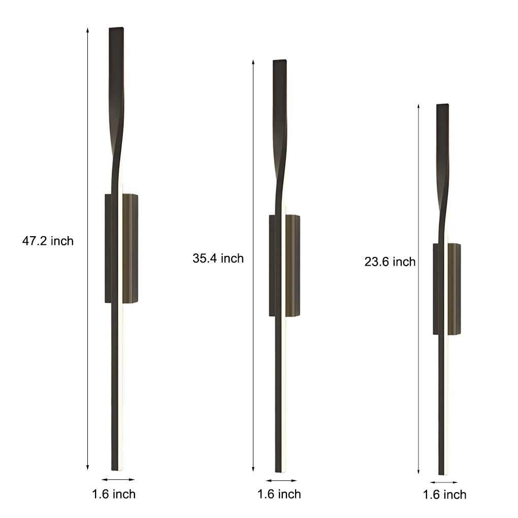 Modern Minimalist Linear Wall Sconce — Black Iron, LED, 10W–19W, 23.6" to 47.2"