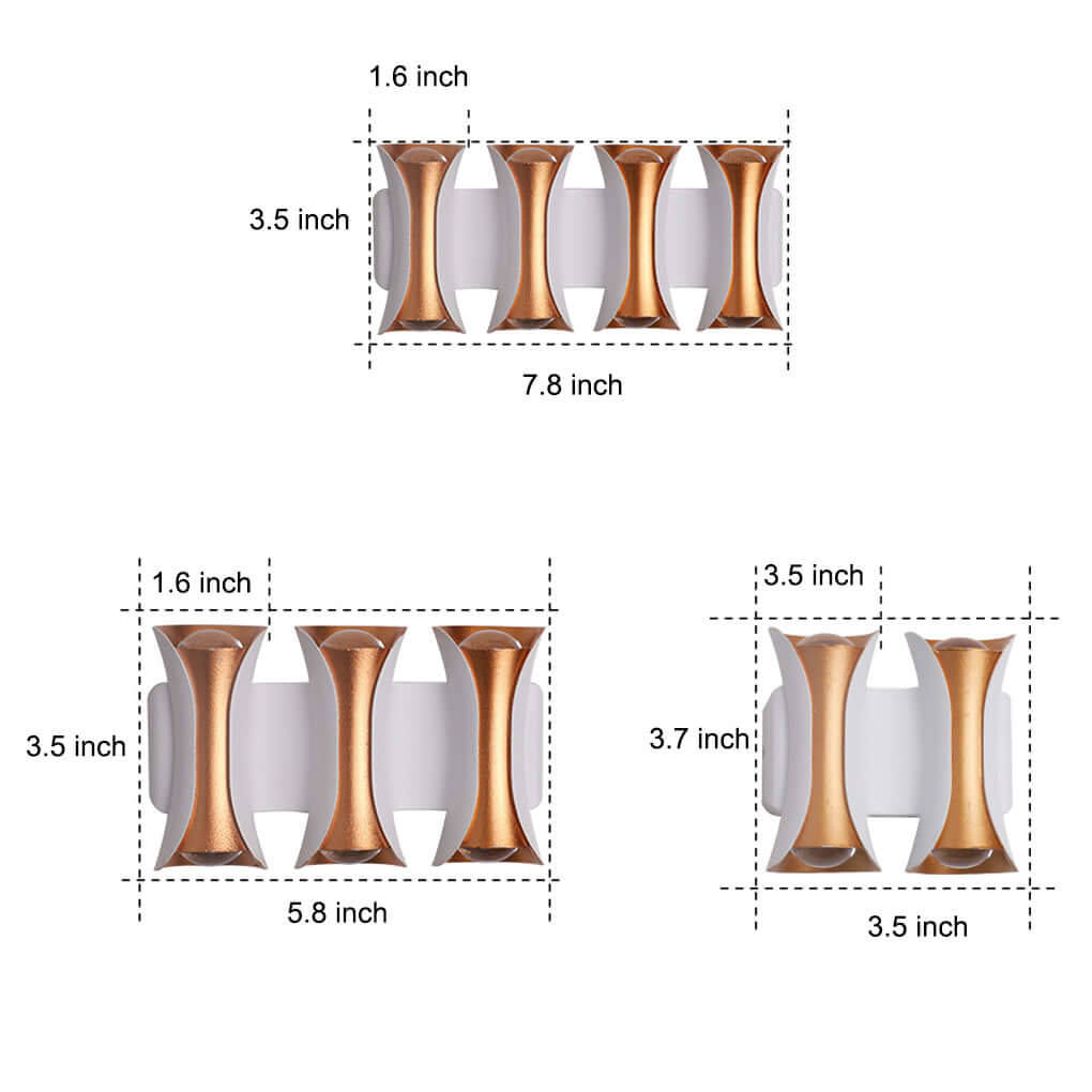 Modern Up/Down Outdoor Wall Sconce — Die-Cast Aluminum & Glass, LED, IP54, 4-Light / 6-Light / 8-Light