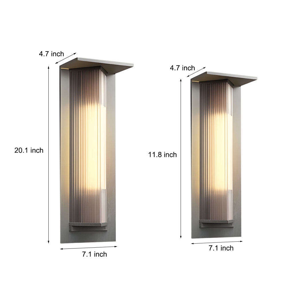 Vintage Outdoor Wall Sconce — Black Aluminum, Frosted Glass, LED, Solar / Hardwired, IP65