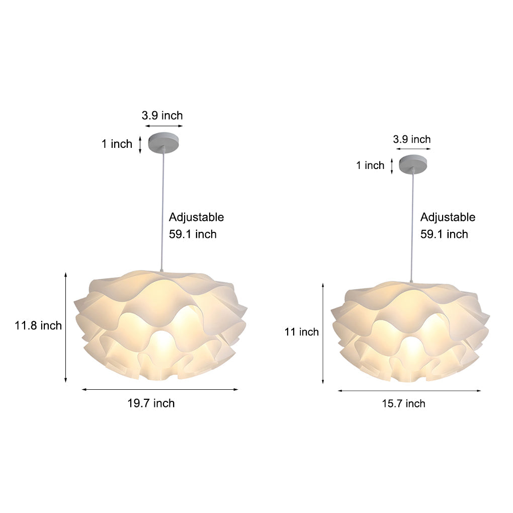 Flower-Shape Chandelier — White Acrylic, Three-Step Dimming LED, 3000K–6000K