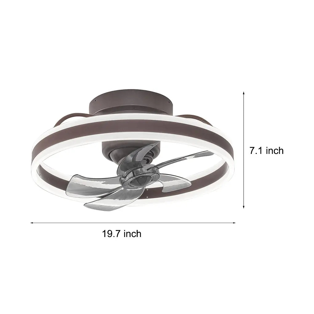 Modern Ceiling Fan Light with Round Design, Stepless Dimming, and 360° Rotation Luxe