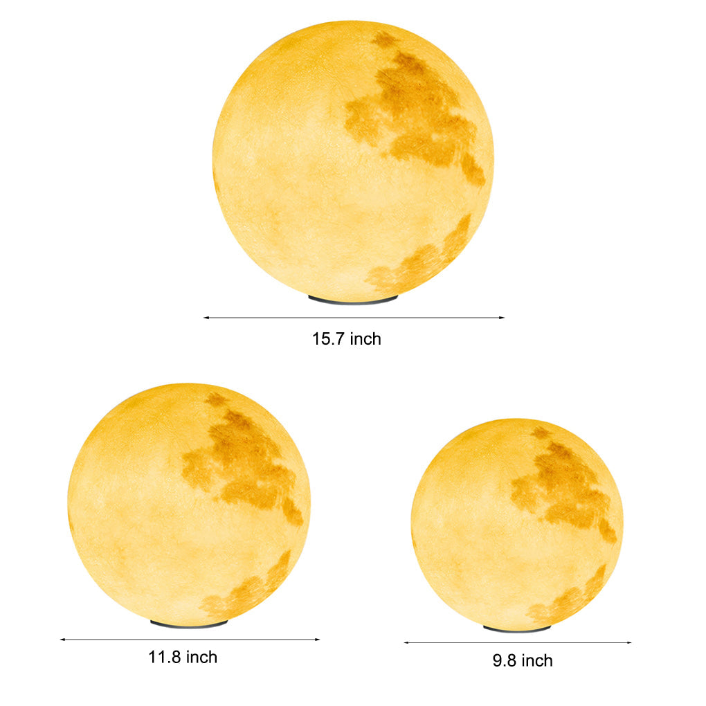 Moon Outdoor Pillar Light — PE Resin, Solar / Hardwired, IP65 Weatherproof, 9.8"–15.7"