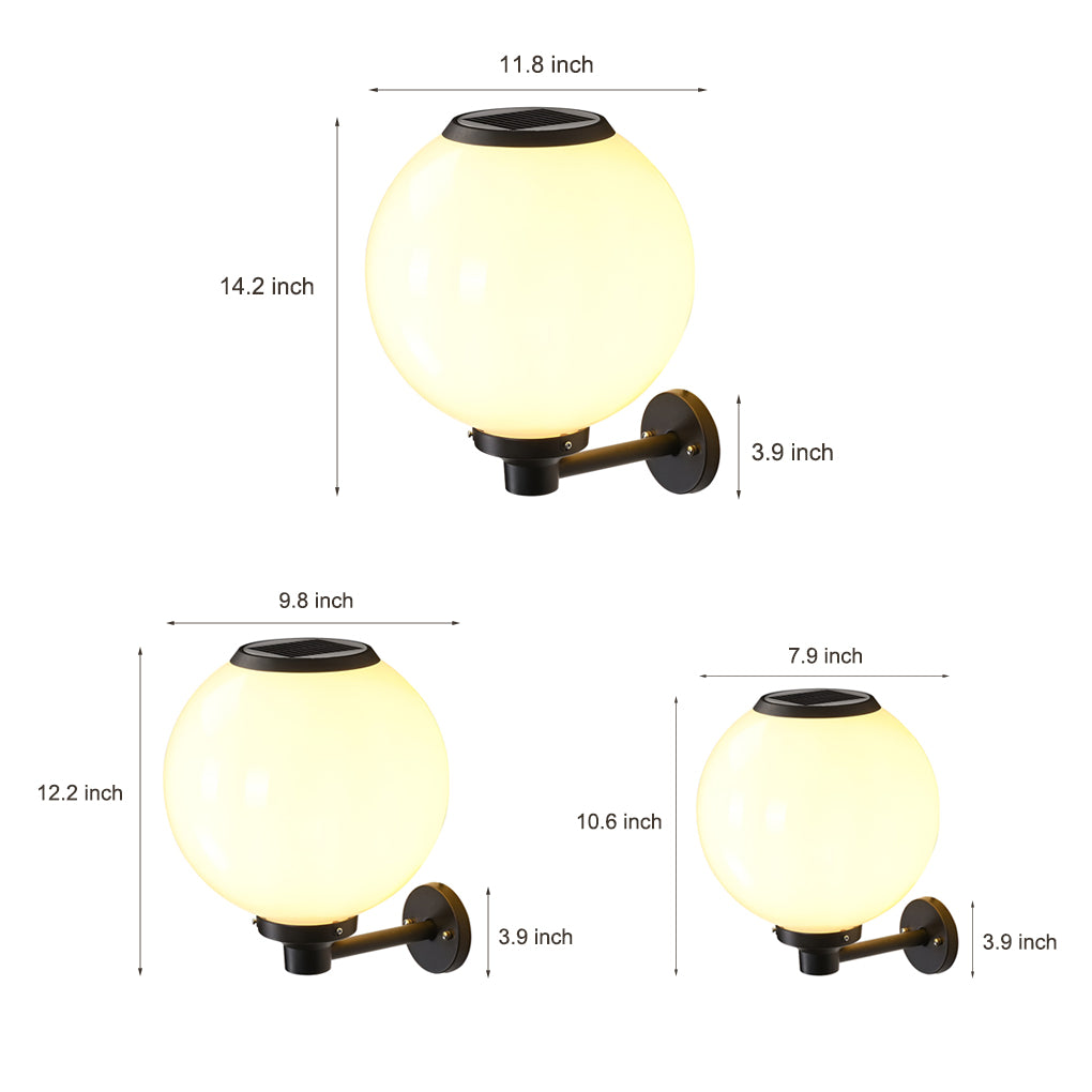 Modern Round Solar Outdoor Wall Sconce — Die-Cast Aluminum, Three-Step Dimming (3000K / 4500K / 6000K), IP-Rated Weatherproof