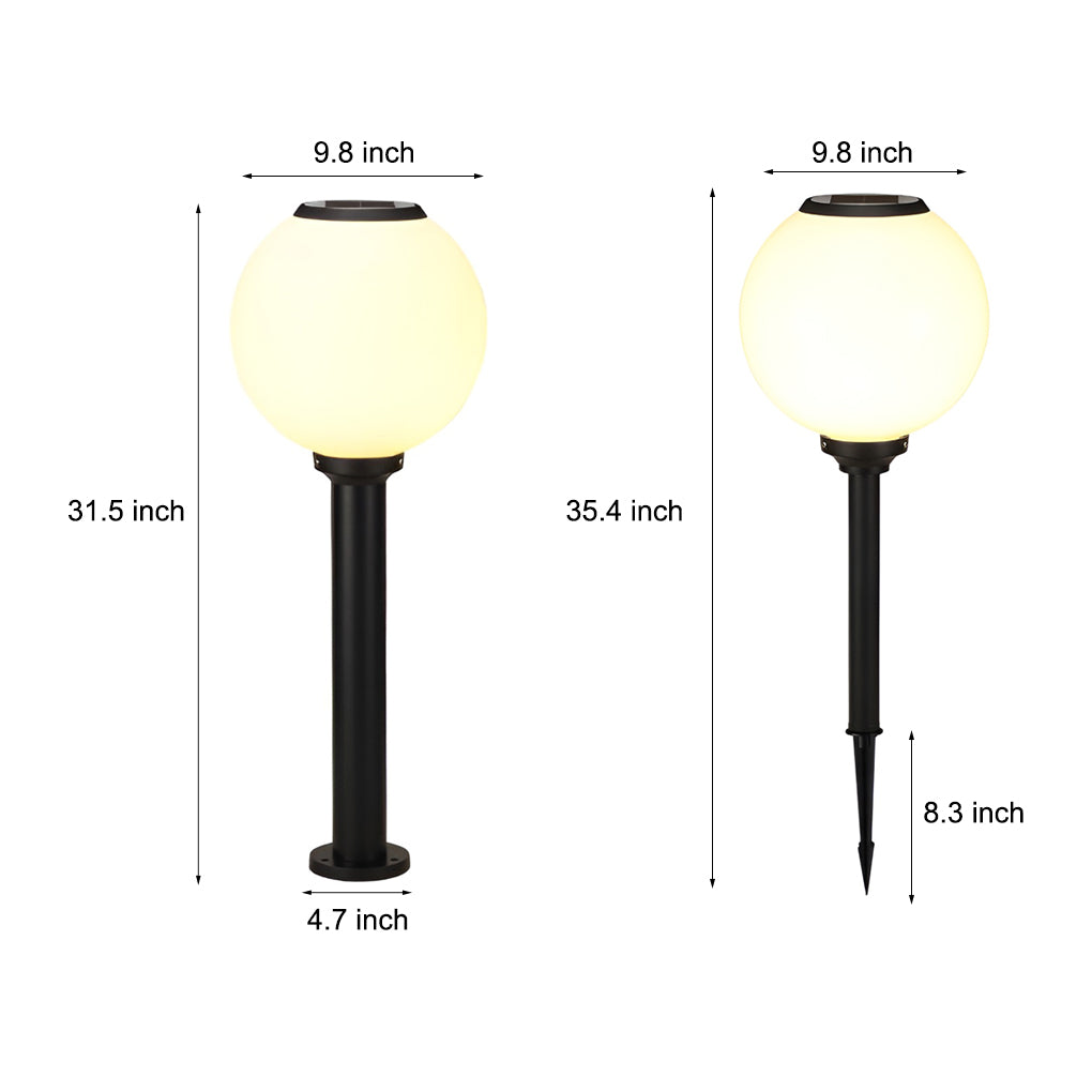 Round Ball Design Adjustable Brightness LED Solar Pathway Lights