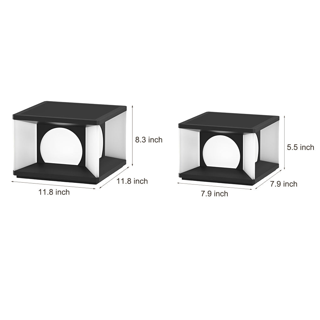 Modern Square Solar Post Cap Light — Stainless Steel, LED, IP65 Weatherproof, 3000K Warm White