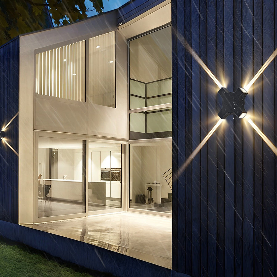 Modern Black Waterproof LED Wall Lamp with Creative Starlight Design