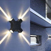 Starlight Modern Outdoor Up/Down Wall Sconce — Die-Cast Aluminum, Matte Black, 12W LED, IP65