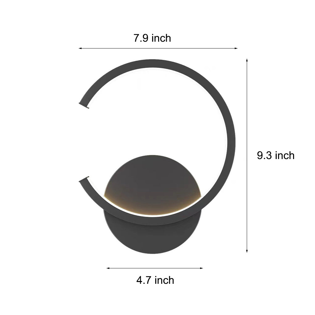 Round Minimalist Wall Sconce — Iron and Acrylic, LED 10W, Stepless Dimming, 3000K–6000K