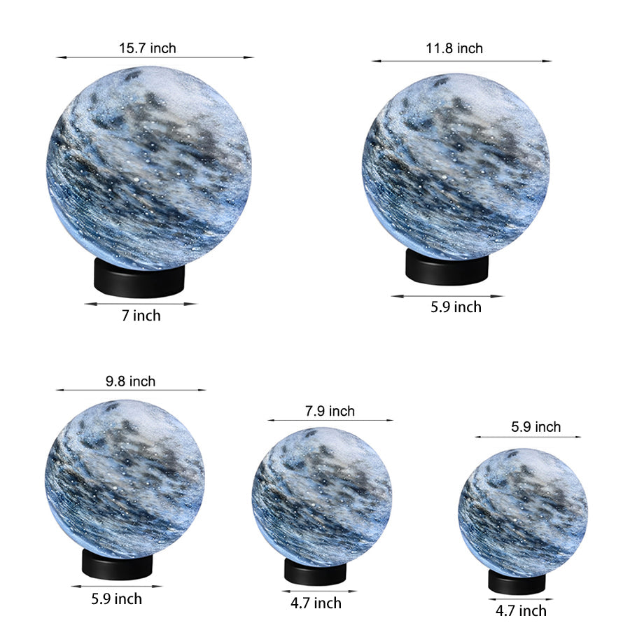 Round Globe Outdoor Fence Post Light — Die-Cast Aluminum & Glass, E27, IP54 Weatherproof, Warm White 3000K