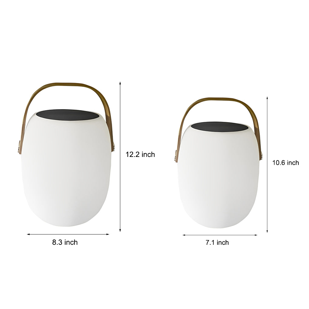 Modern Solar Portable Outdoor Lantern — PE with Wood Grain, LED 3000K, Waterproof