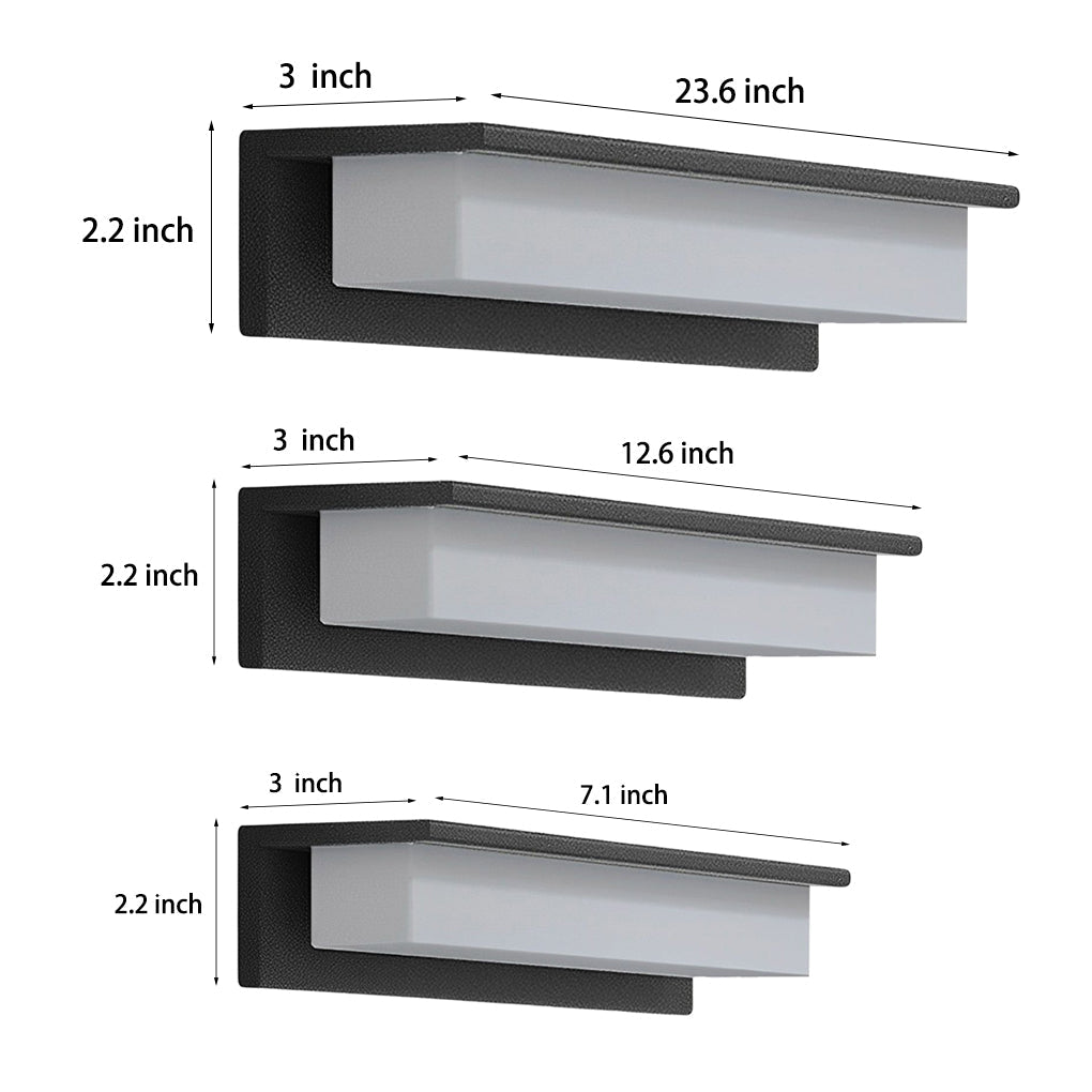 Modern Minimalist Rectangular Solar Wall Sconce — Aluminum, LED, IP54 Weatherproof, Warm White 3000K