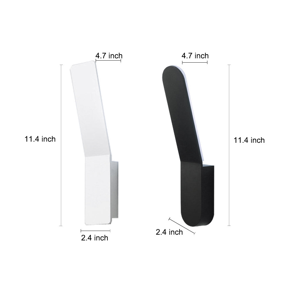 Minimalist LED Uplight Wall Sconce — Aluminum & Acrylic, 5W 3000K, Black or White