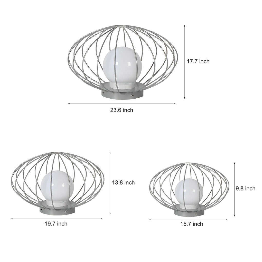 Mushroom Cage Outdoor Lawn Light — Galvanized Steel & Acrylic, 5W LED, IP65 Weatherproof, 3000K Warm White