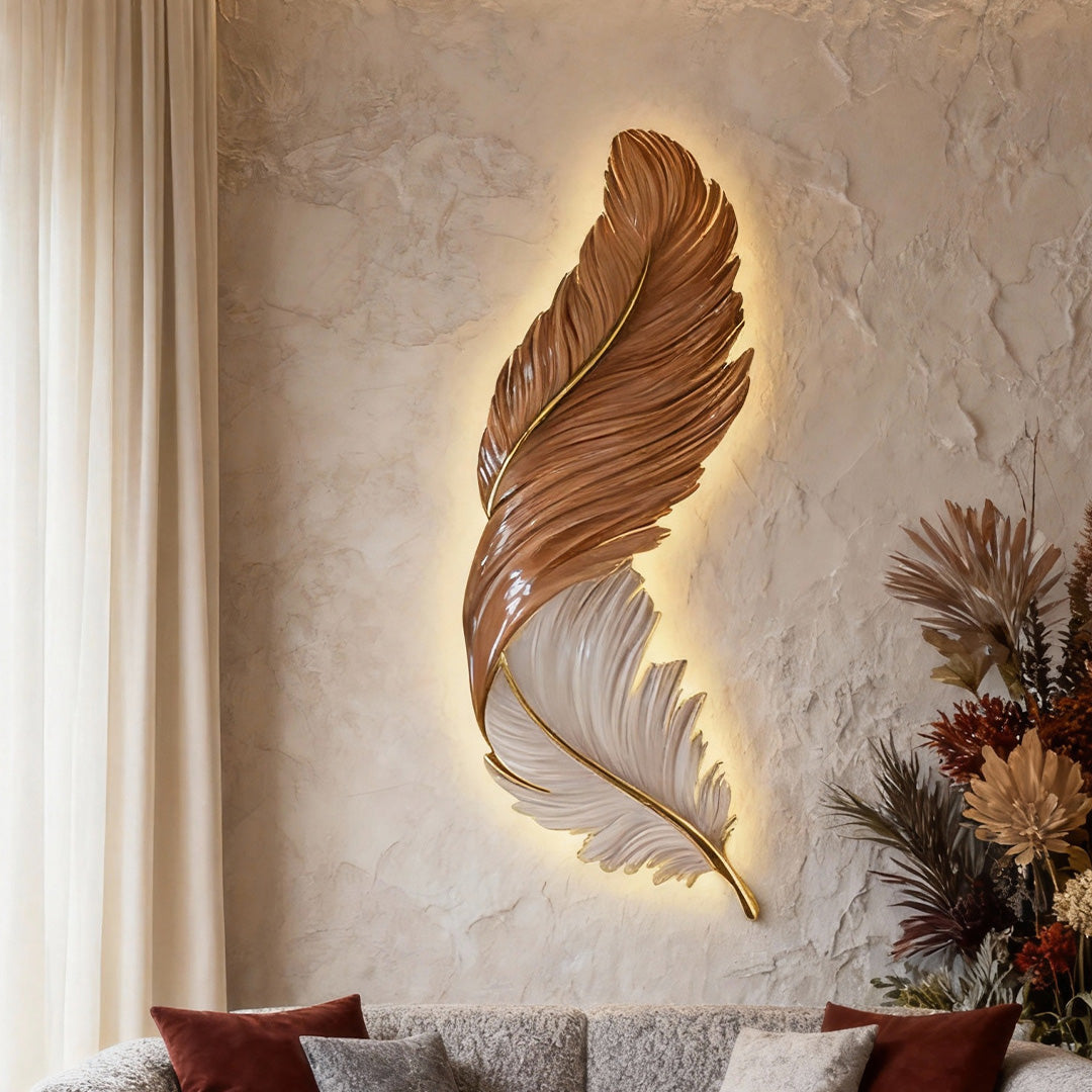 Modern LED Wall Lights with Luxury Creative Feathers and Remote Control (USB DC5V)