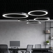 suspended round ring led pendant light for office and gym spaces