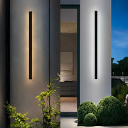 Minimalist Linear Solar Wall Sconce — Black Iron and Acrylic, LED, Waterproof, Remote Control, 3000K / 6000K, Multiple Lengths