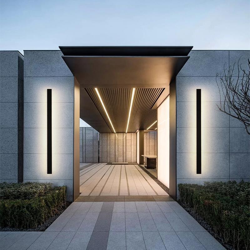 outdoor black long led linear wall lights led lighting solution