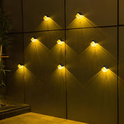 Modern Solar Outdoor Wall Sconce, Set of 2 — Black, RGB & 3000K Warm White, IP65 Weatherproof, Dusk-to-Dawn