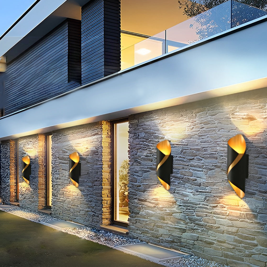 Modern Up/Down Outdoor Wall Sconce — Aluminum & Glass, LED 10W, IP66 Weatherproof, 3"W × 11"H