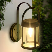 Lantern Outdoor Solar Wall Sconce — Black ABS, LED, 2800–3200K, IP Weatherproof, 5" Diameter