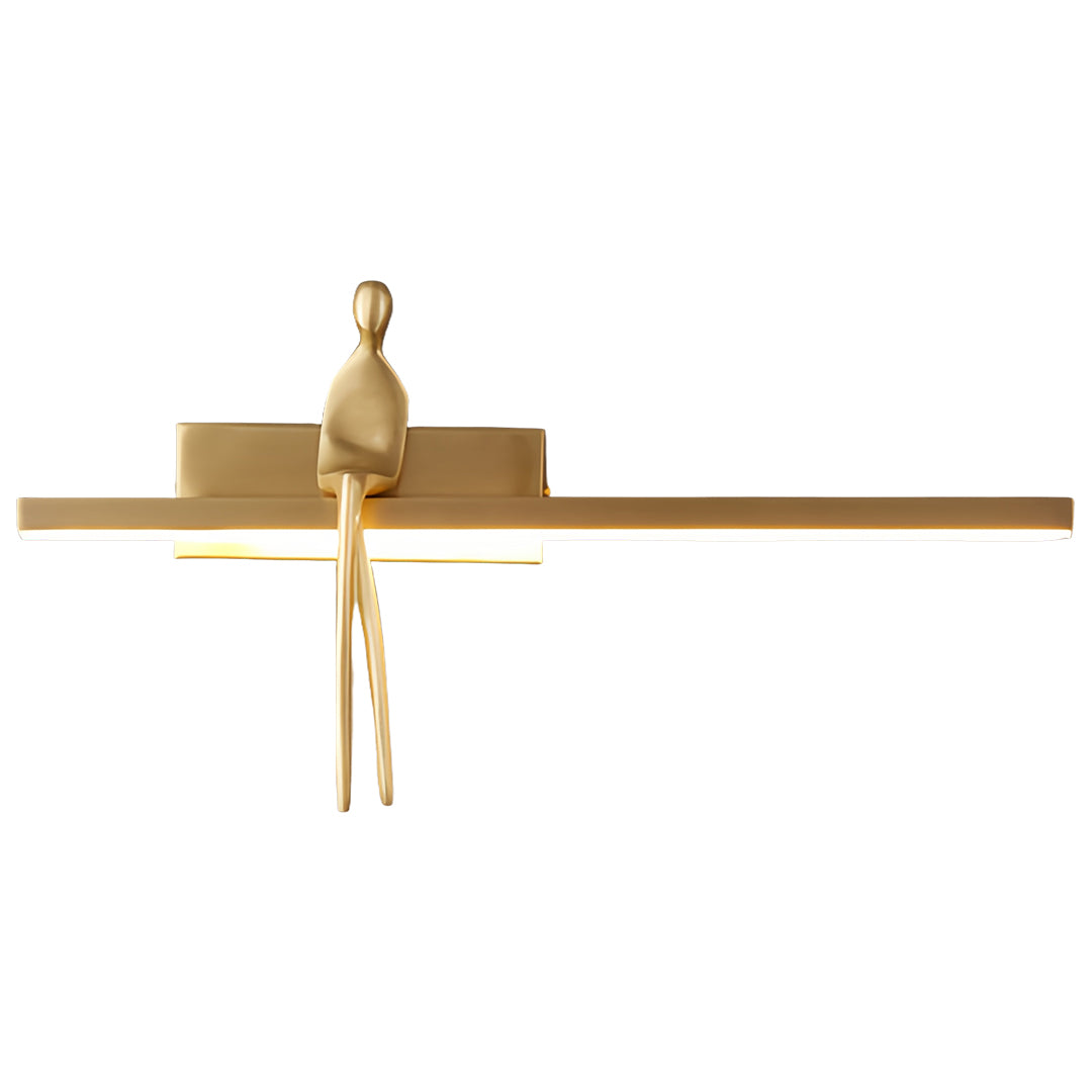 Minimalist Italian Man-Figure Wall Sconce — Full Copper, Acrylic, 5W LED, 3-Step Dimming