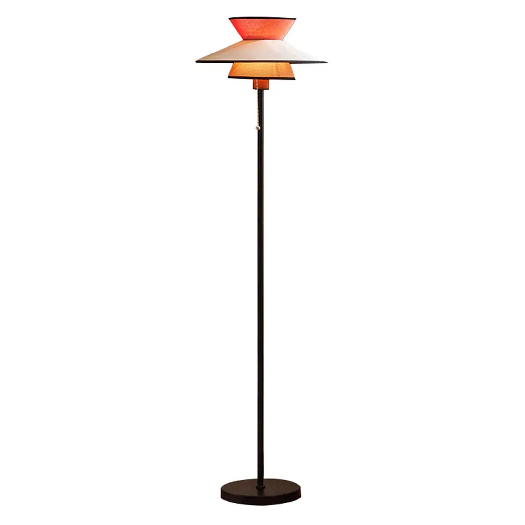 Vintage Ambient Floor Lamps with Fabric Shade and Pull Chain Switch Luxe