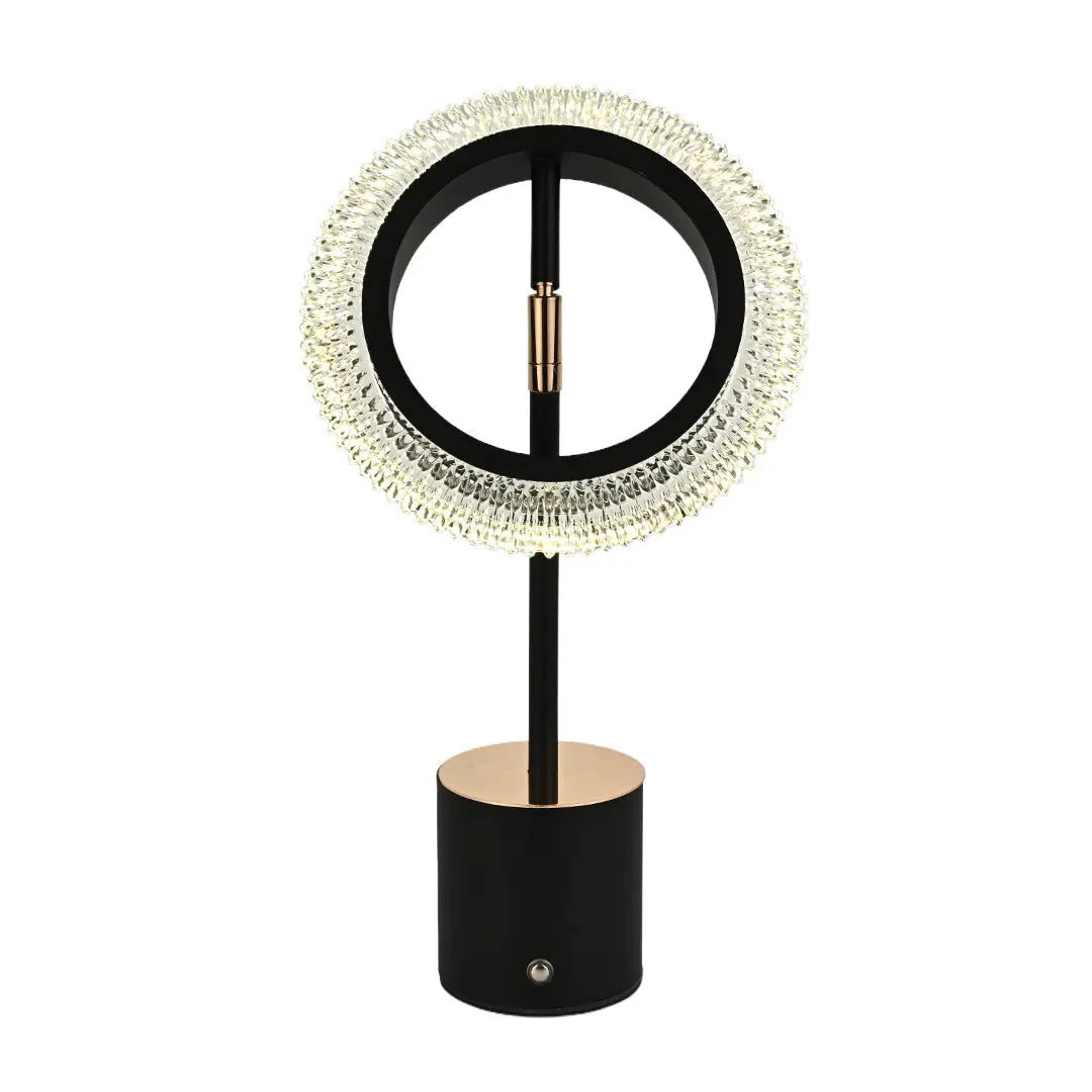 Minimalist Modern Ring Table Lamp with Creative Touch Charging Design Luxe