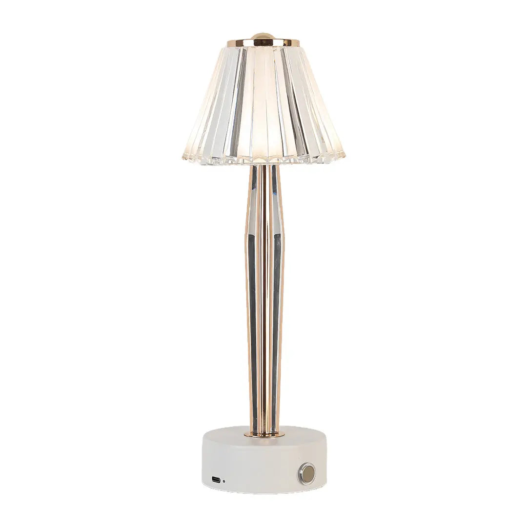 Classic Iron Body Table Lamp with USB Touch Control and Acrylic Shade Luxe