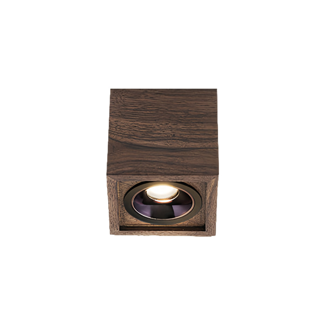 Walnut-Finish Multi-Head Surface-Mount Downlight — Aluminum, LED Integrated, 4000K, 1- to 4-Light, 7–28W