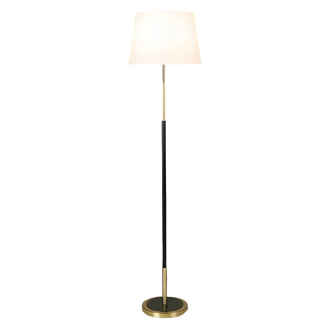 Country Style Vintage Wrought Iron Floor Lamp with Fabric Shade Luxe