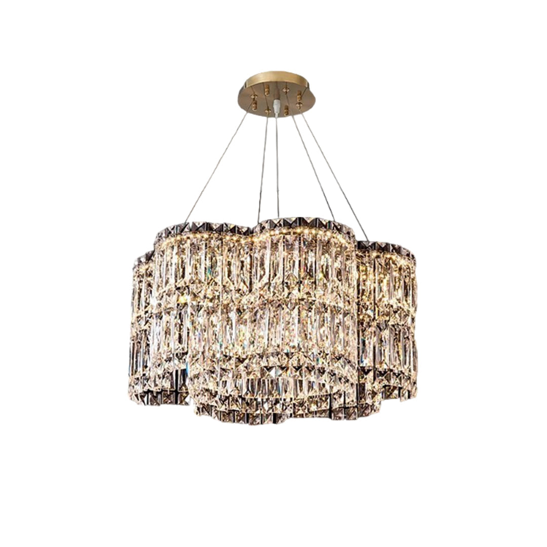 Large K9 Crystal Ring Chandelier — Stainless Steel, Gold or Silver, Stepless Dimming 3000K–6000K, Remote Control, 40W–118W