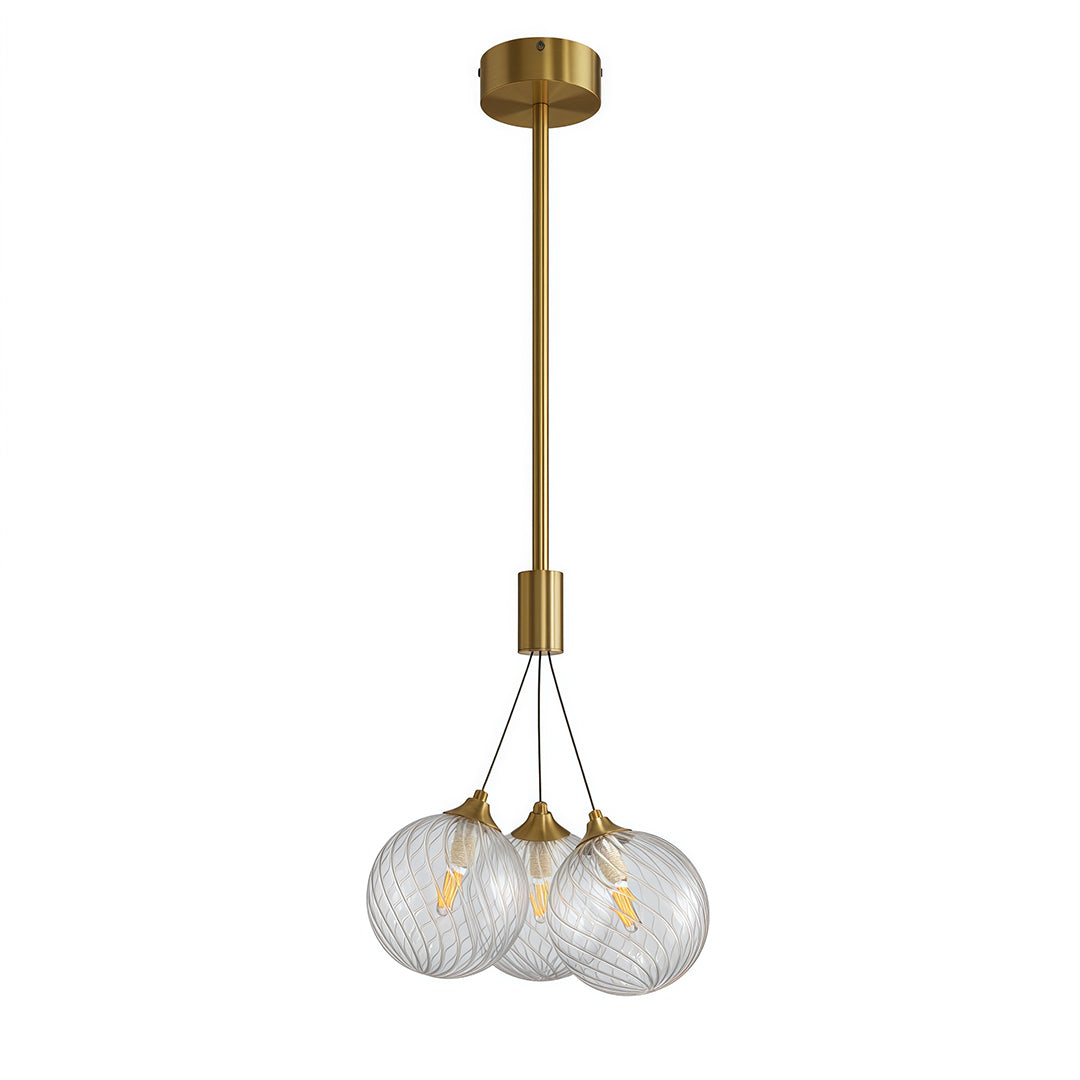 Bubble Glass Chandelier — Solid Copper Frame, G9, 3/7/13-Light