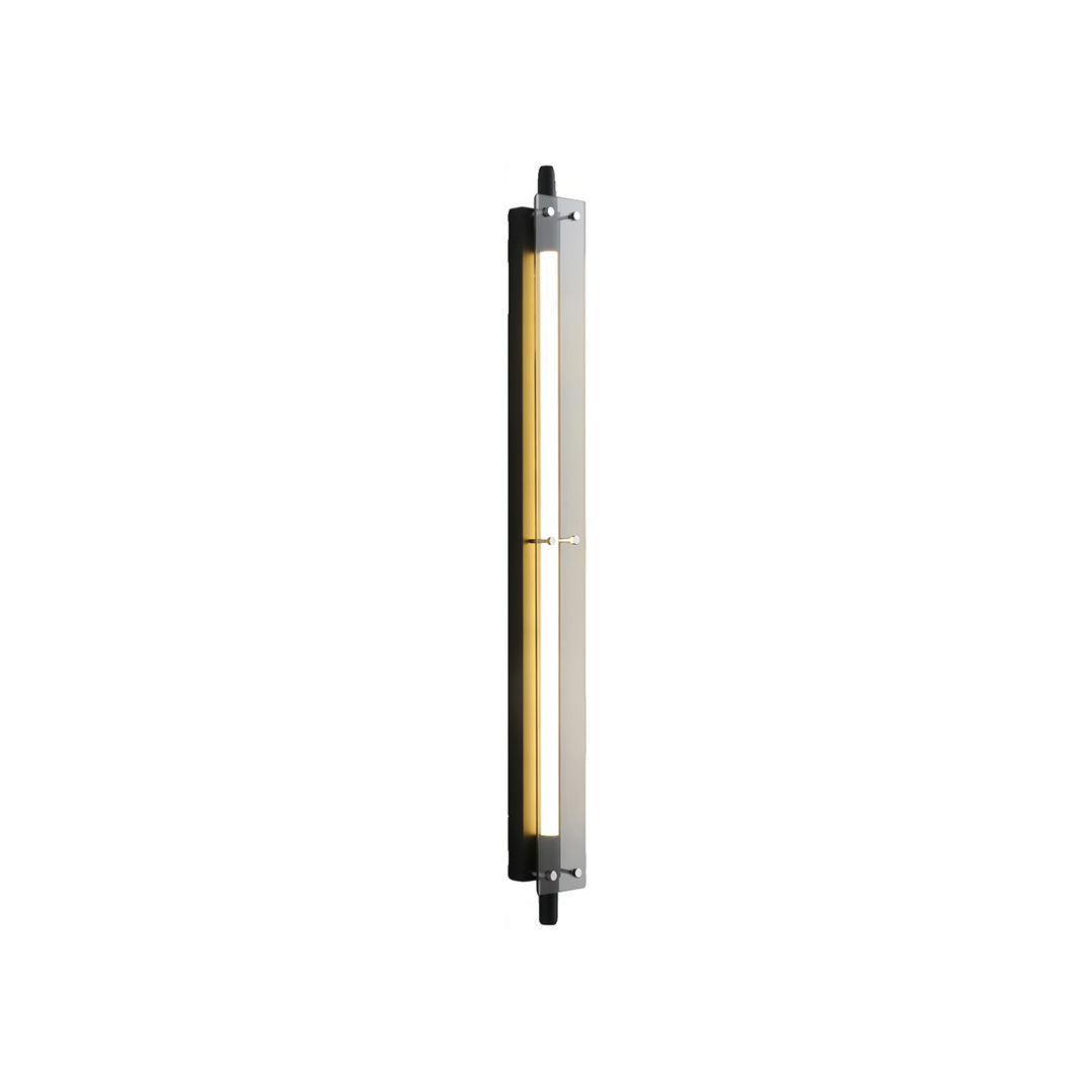 Black Linear Up/Down Wall Sconce — Iron and Glass, LED Hardwired, 12–24W, 60cm–120cm