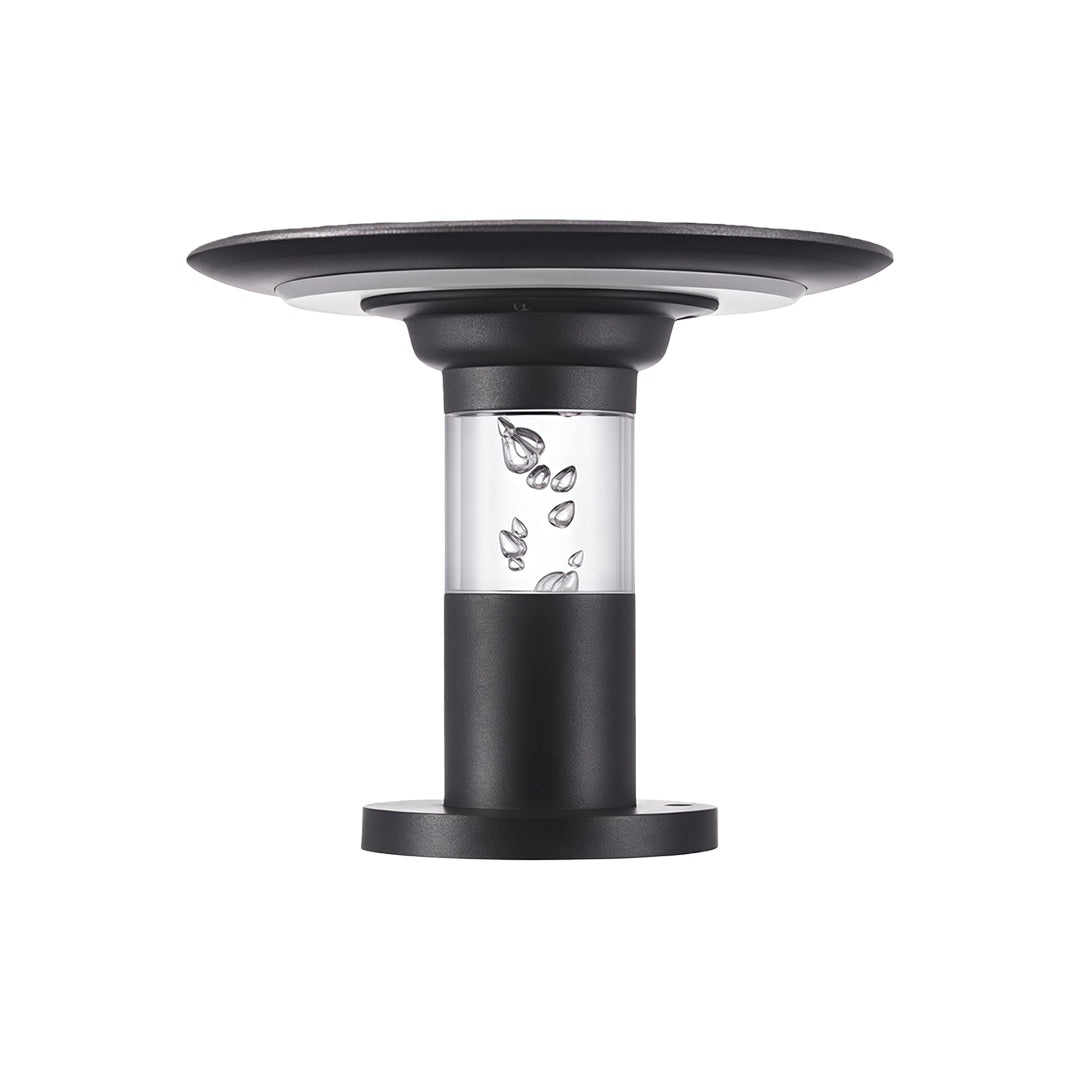 Solar Post Cap Light — Black Die-Cast Aluminum, 5W LED, Dual Color Temperature, IP65 Weatherproof