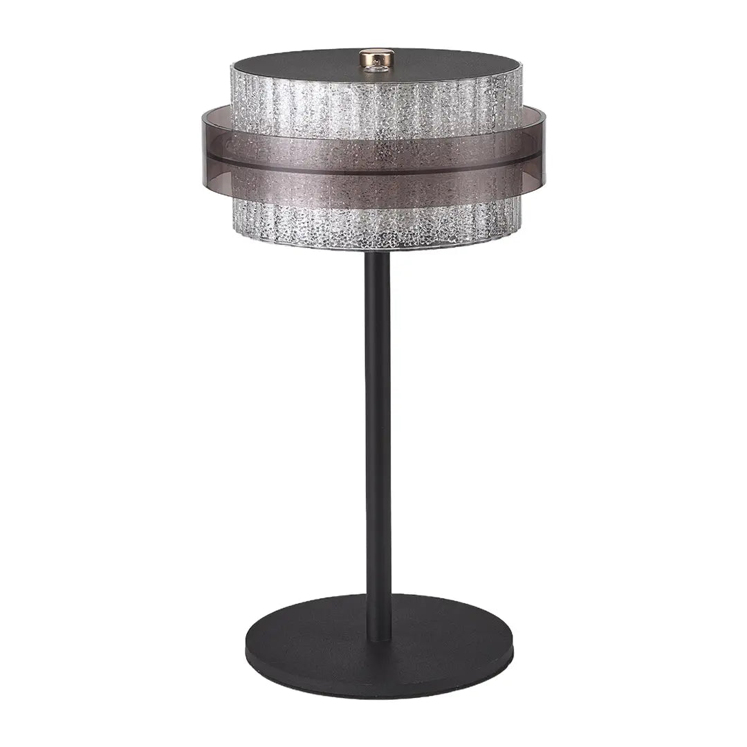 Vintage Iron Frame Table Lamp with PS Lampshade for Atmospheric Lighting Luxe