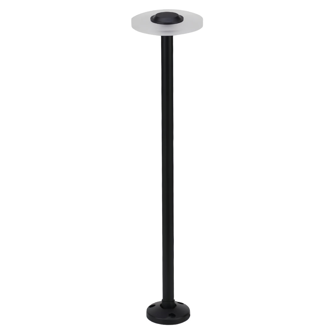 Minimalist Outdoor Bollard Light — Black Aluminum, 6W LED, 3000K, IP65, DC24V, 24.41" H