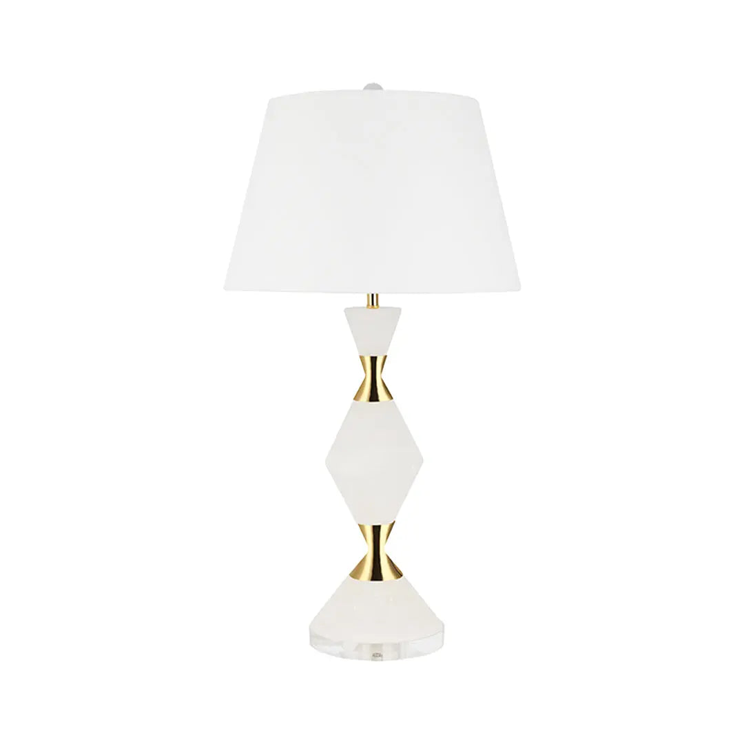 Elegant White Contemporary Table Lamps with Gold Accents Luxe