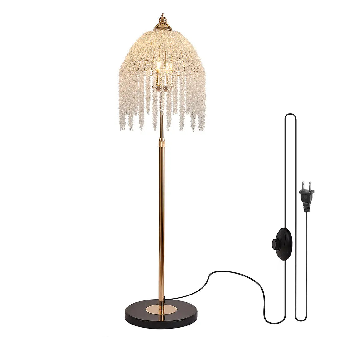 Luxury LED Floor Crystal Lamps with Decorative Hardware Lighting Luxe