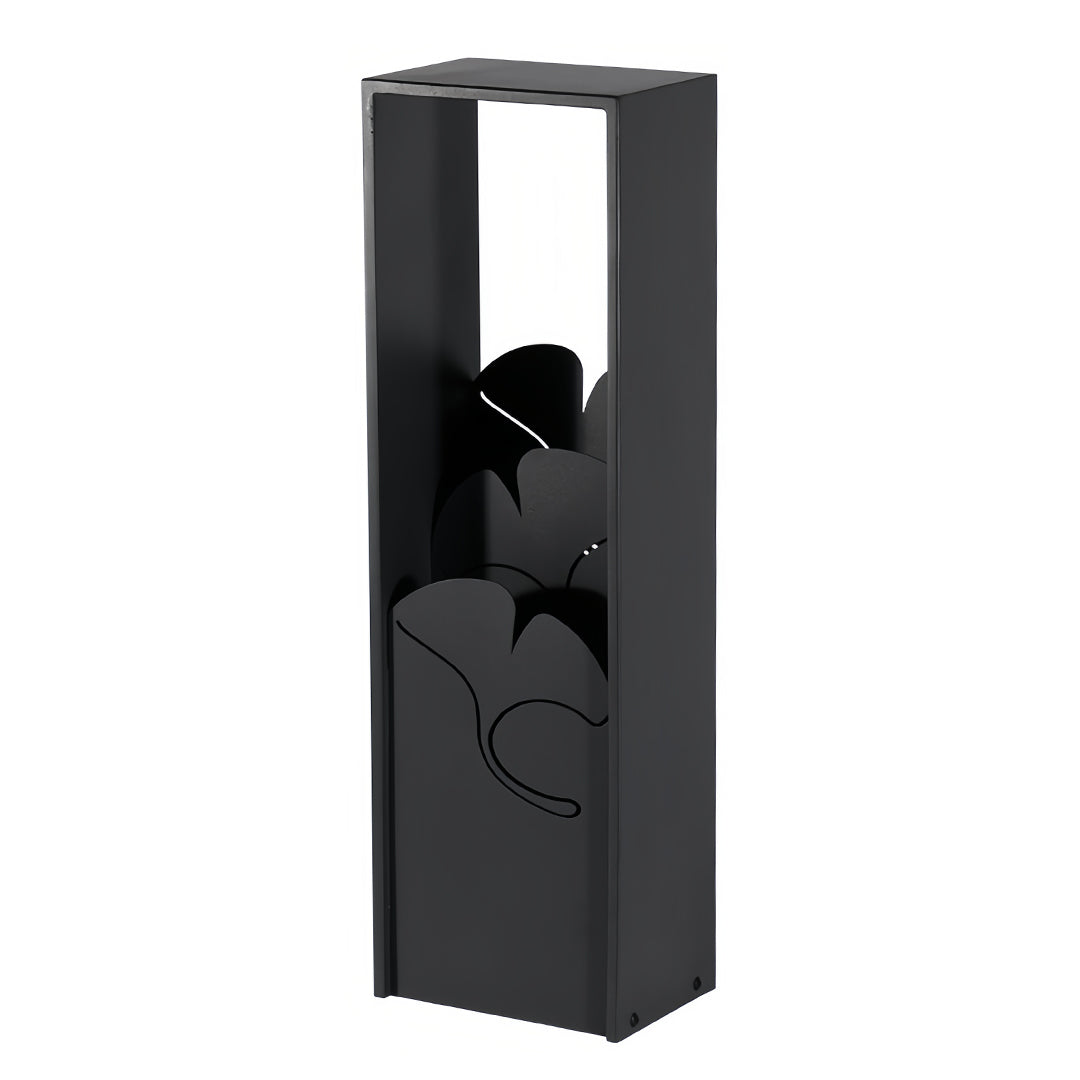 Artistic Column Outdoor Bollard Light — Black Galvanized Steel, Acrylic Shade, 10W LED, 3000K, IP65