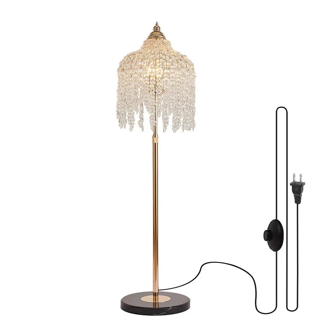 Luxury LED Floor Crystal Lamps with Decorative Hardware Lighting Luxe