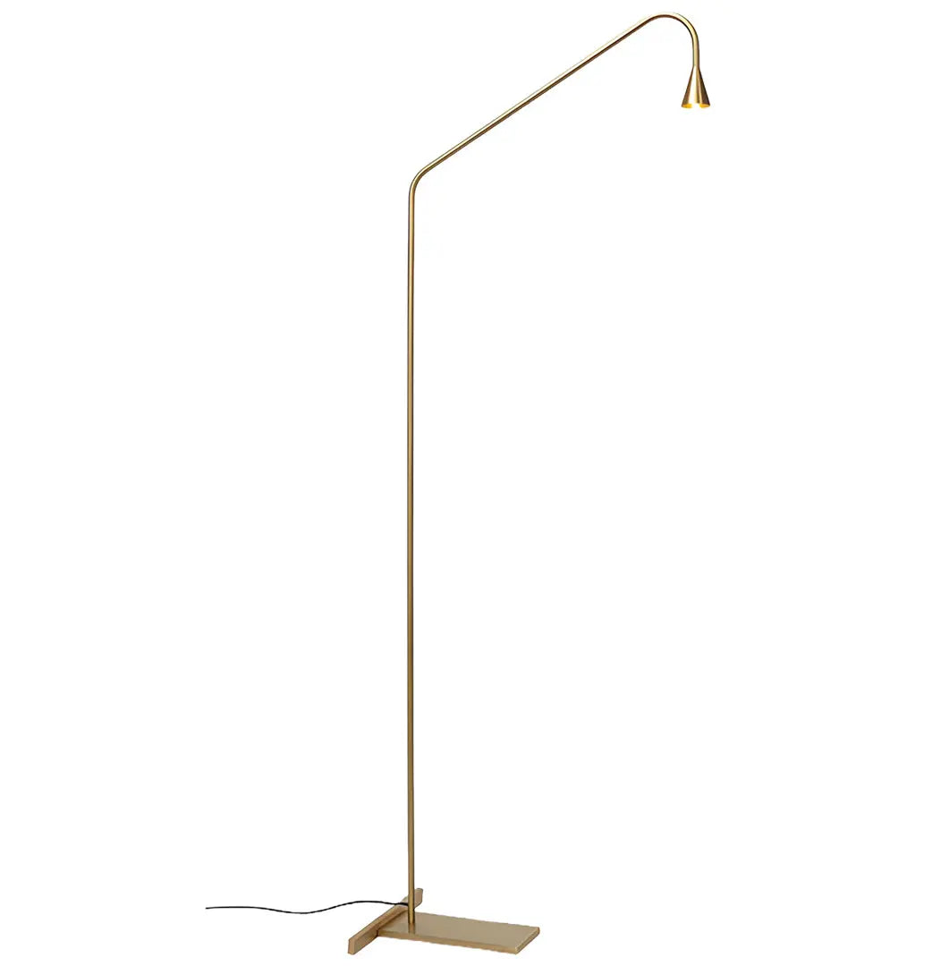 Minimalist LED Floor Lamps in Black and Gold - Perfect for Reading Luxe