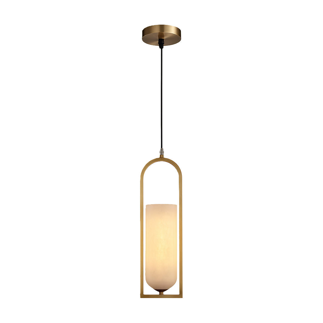 Minimalist Cloud Stone Pendant Light — Solid Brass, 12W, Dual Color Temperature (3000K / 6000K), 47.2" Chain