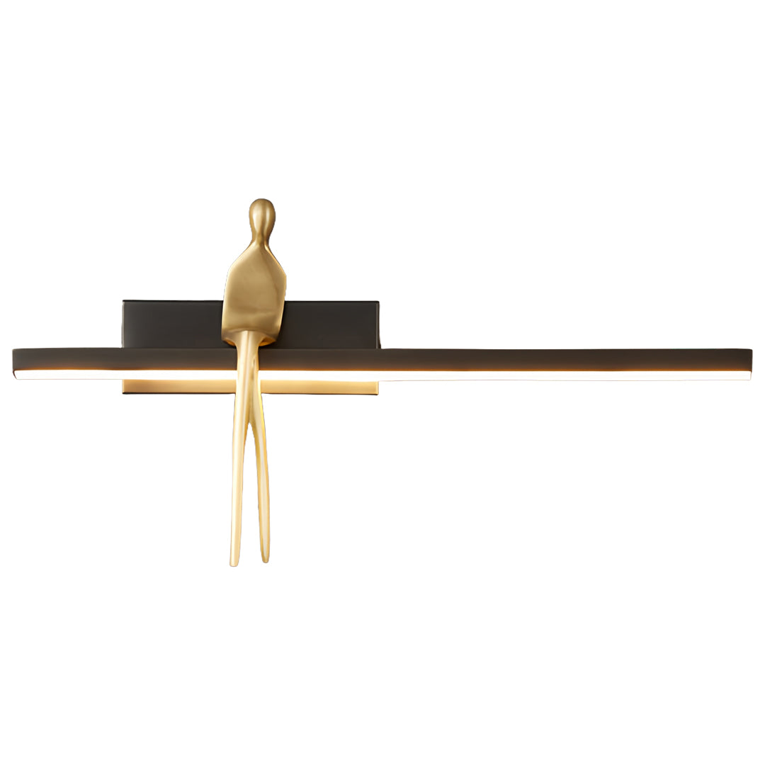Minimalist Italian Man-Figure Wall Sconce — Full Copper, Acrylic, 5W LED, 3-Step Dimming