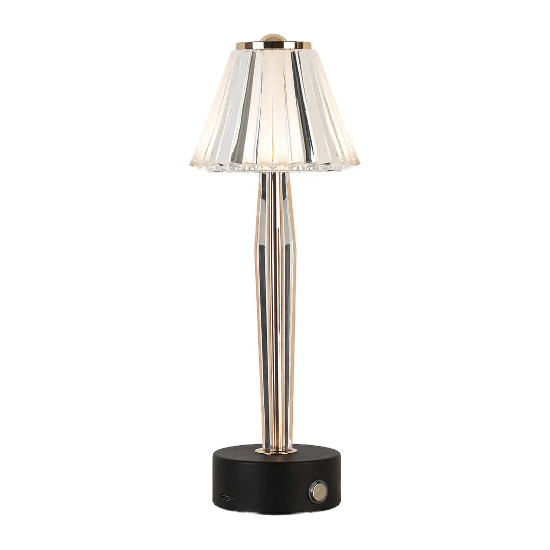 Classic Iron Body Table Lamp with USB Touch Control and Acrylic Shade Luxe