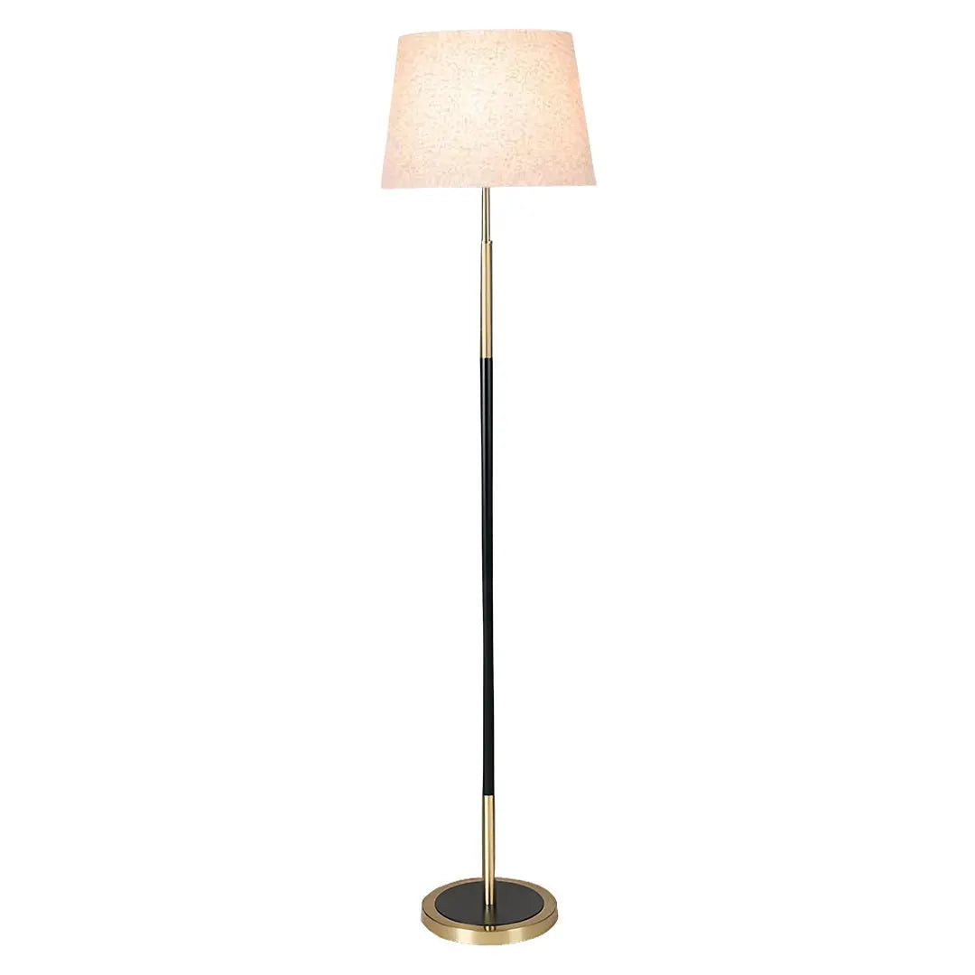 Country Style Vintage Wrought Iron Floor Lamp with Fabric Shade Luxe