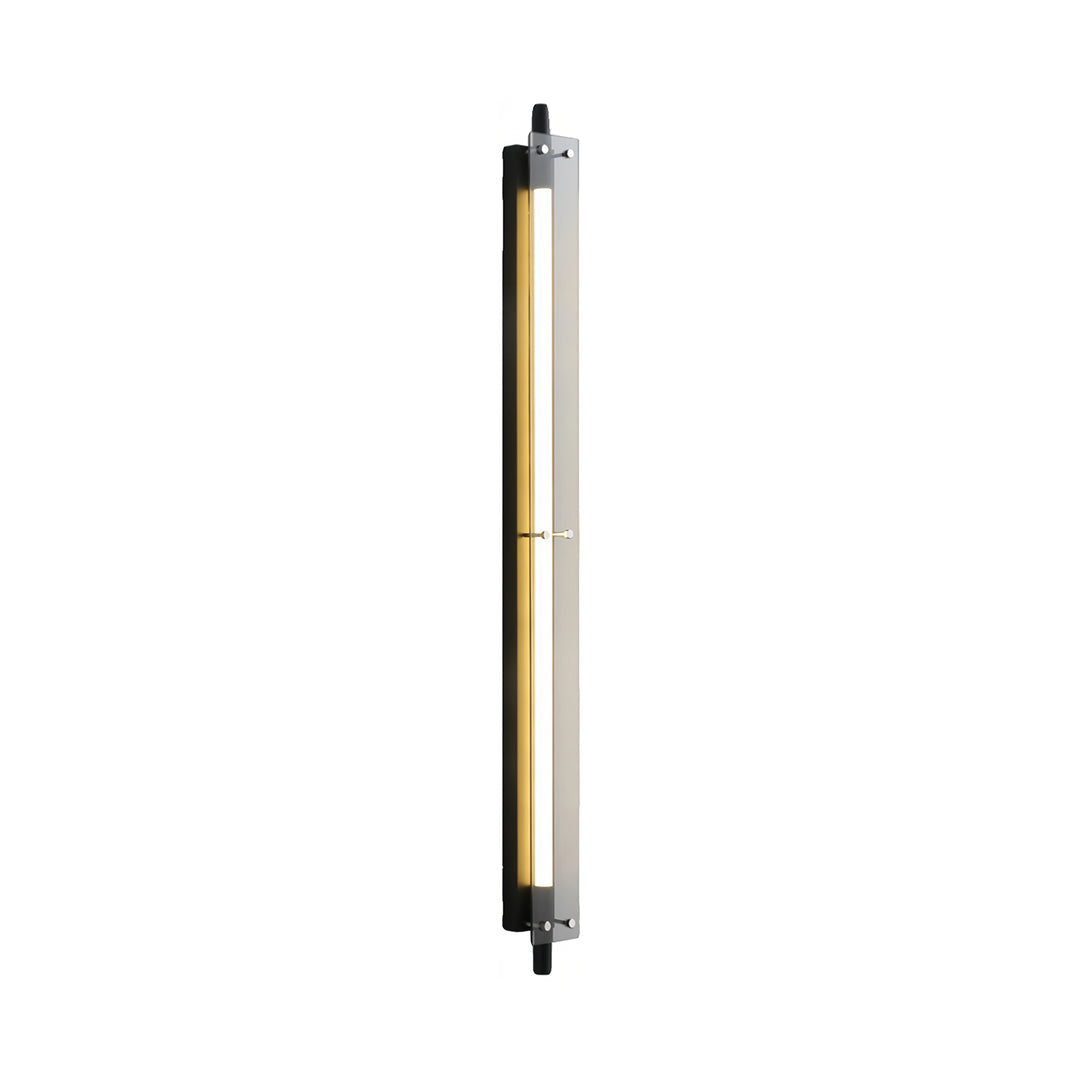 Black Linear Up/Down Wall Sconce — Iron and Glass, LED Hardwired, 12–24W, 60cm–120cm