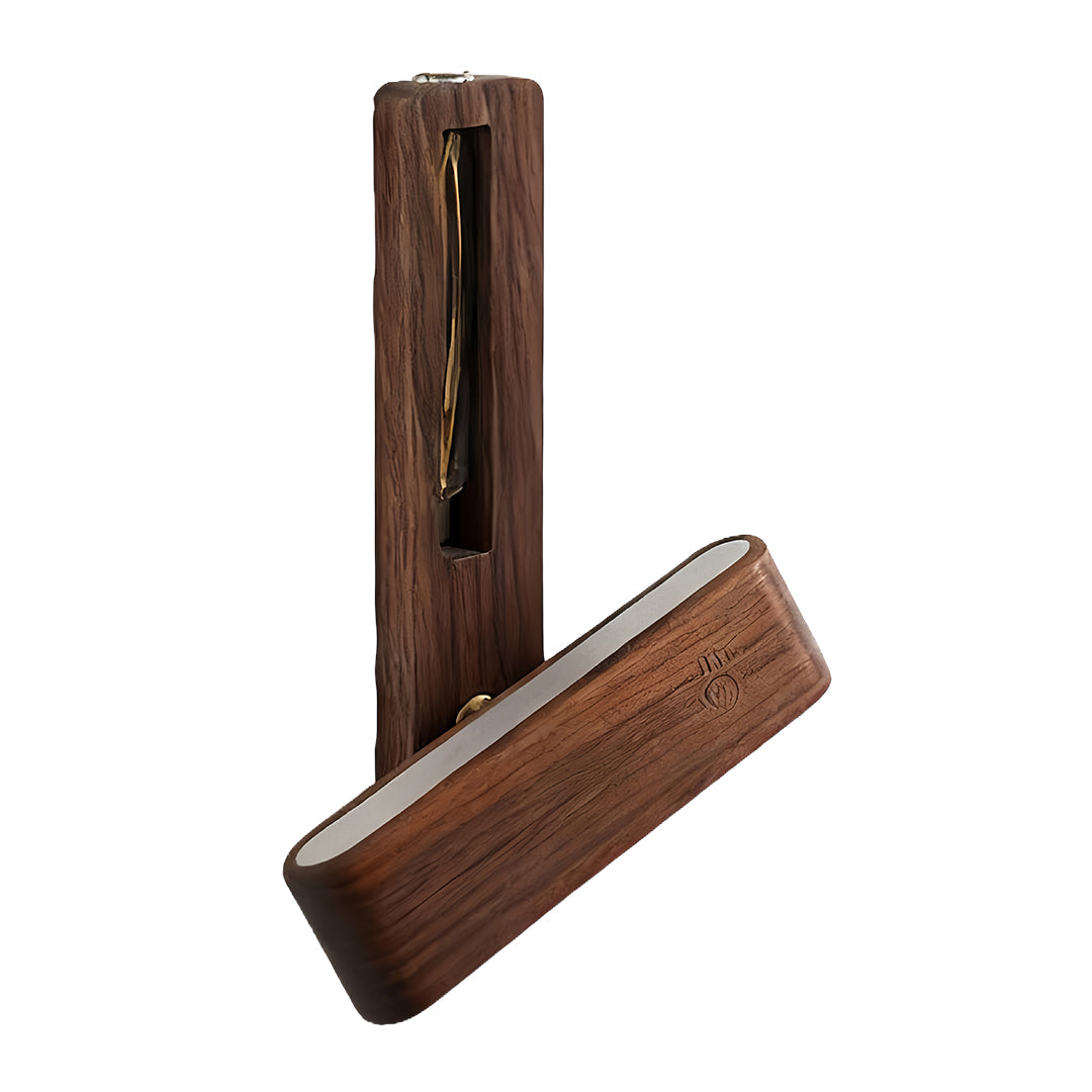 Minimalist Wood Wall Sconce with Glass Vase — Acrylic Diffuser, USB Rechargeable, Wireless Magnetic Mount