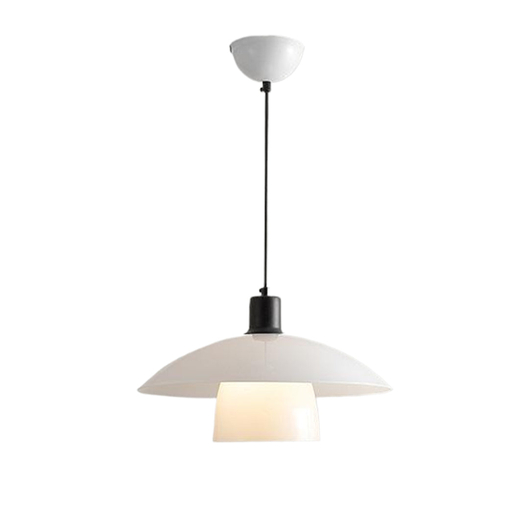 Wabi-Sabi Opal Glass Pendant — Iron, 1-Light, 30cm & 40cm, Three-Color Dimming, Adjustable Height