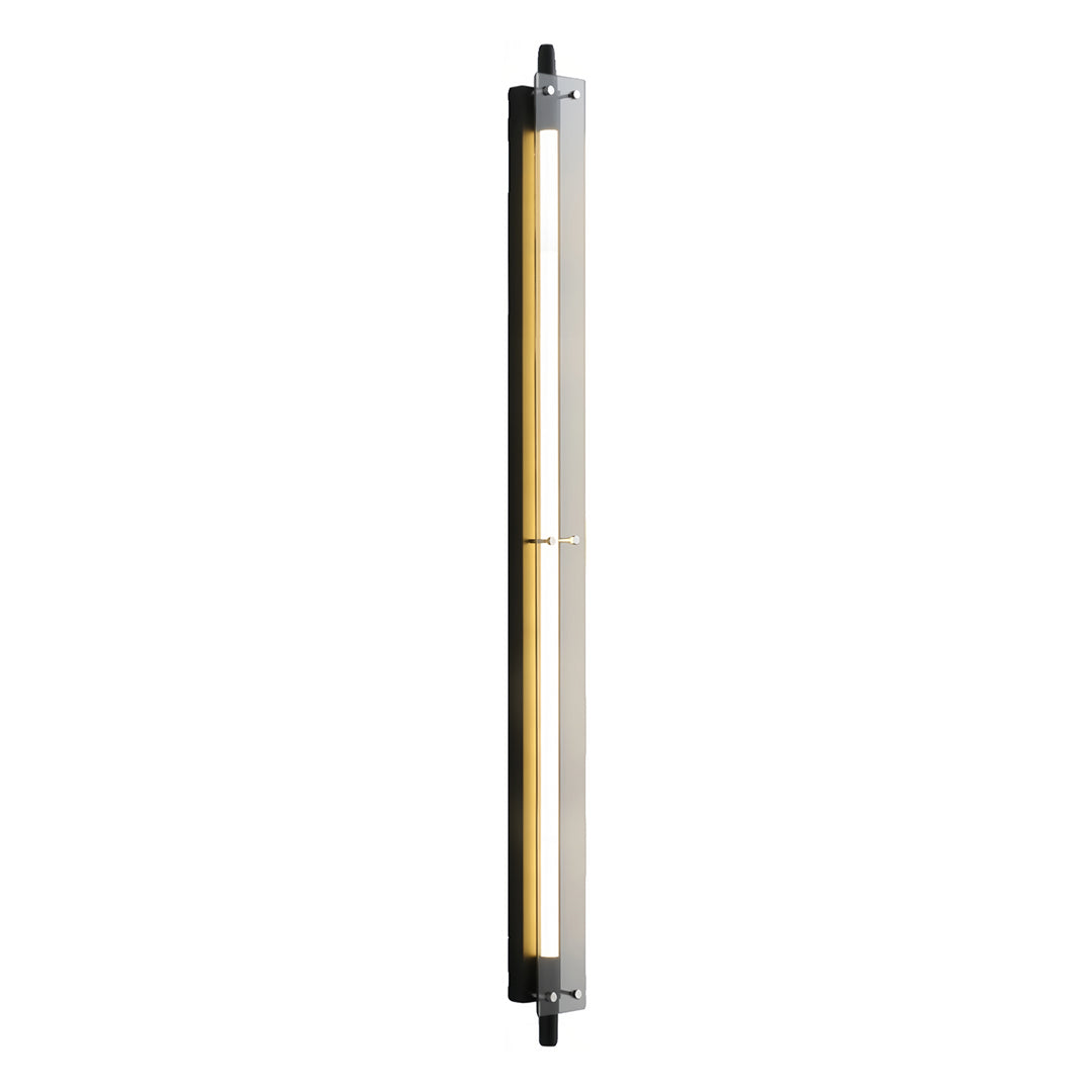Black Linear Up/Down Wall Sconce — Iron and Glass, LED Hardwired, 12–24W, 60cm–120cm